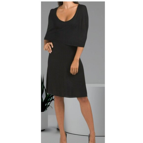 New VERTIGO Sweater Dress Cape Overlay Women's Medium - Picture 1 of 3